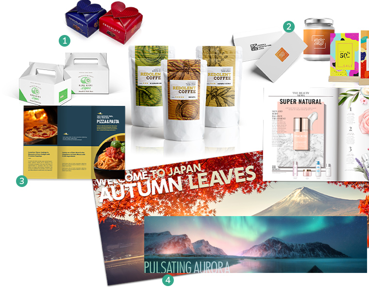 打印示例“各种尺寸的纸张及印后处理”