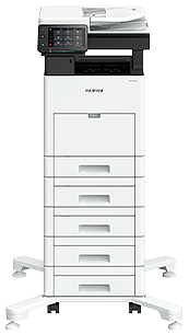 标配 + 四个可选550页纸盒 + 脚轮