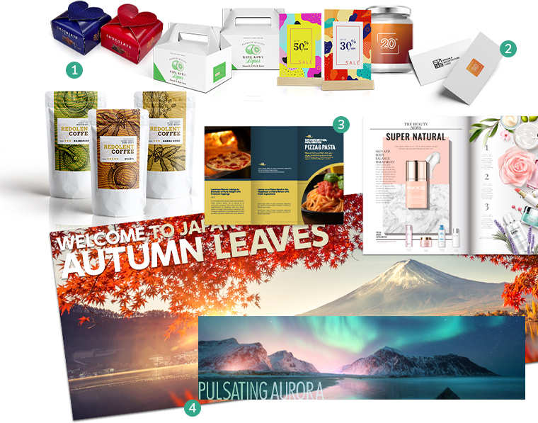 打印示例“各种尺寸的纸张及印后处理”